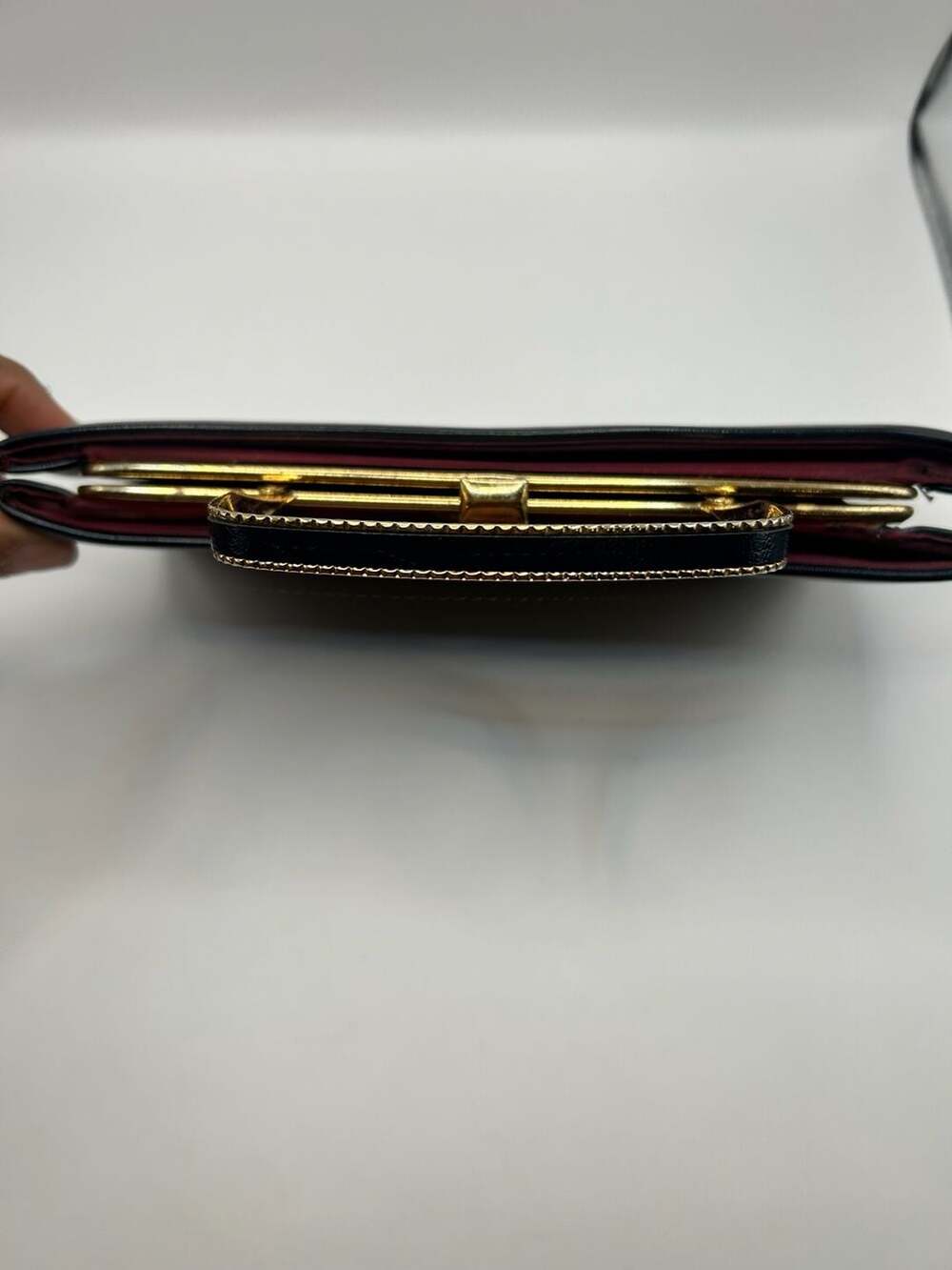 Vintage Andé Black Frame Handbag with Gold Tone Hardware - Picture 3 of 9